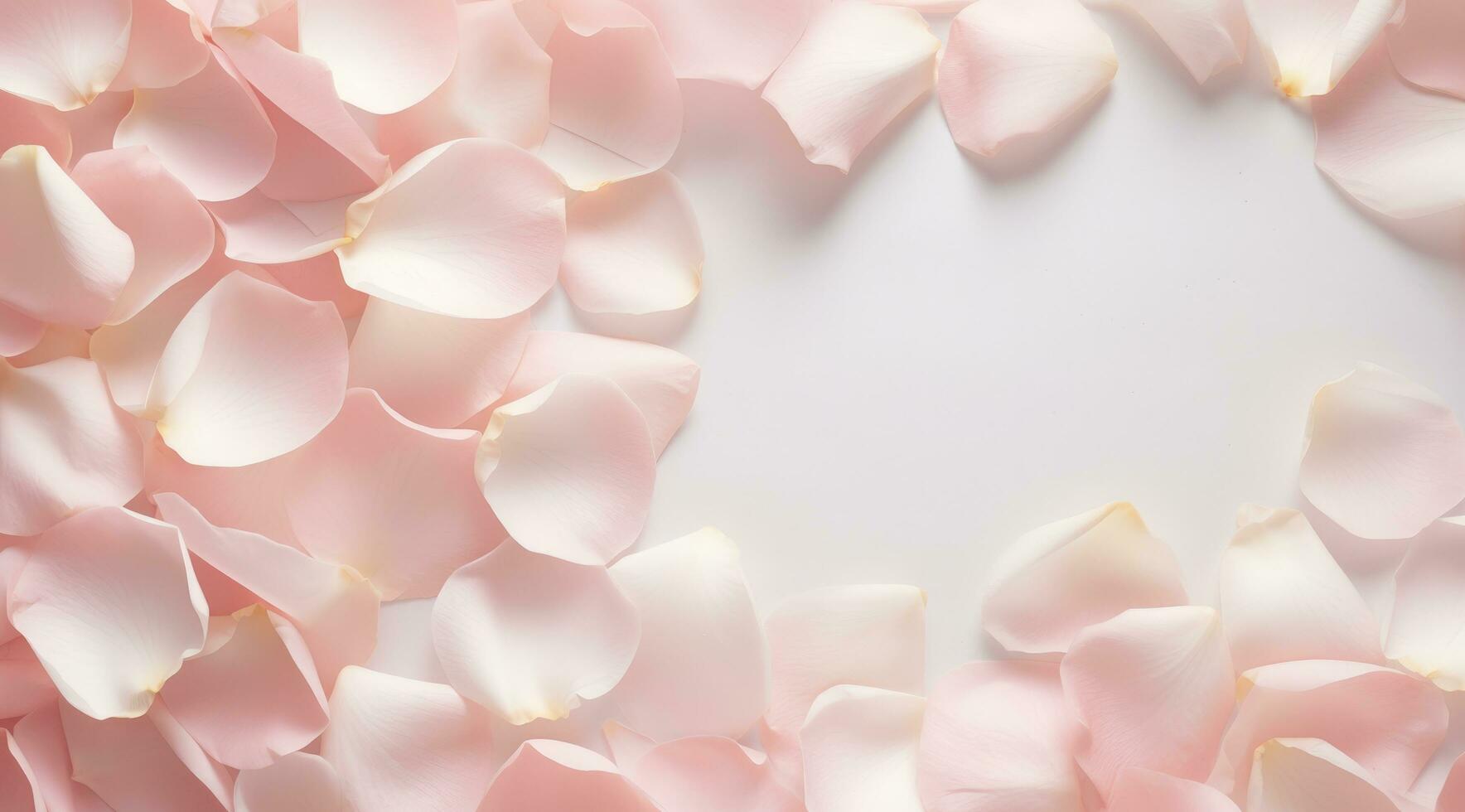 AI generated this image combines the rose petals and white paper photo