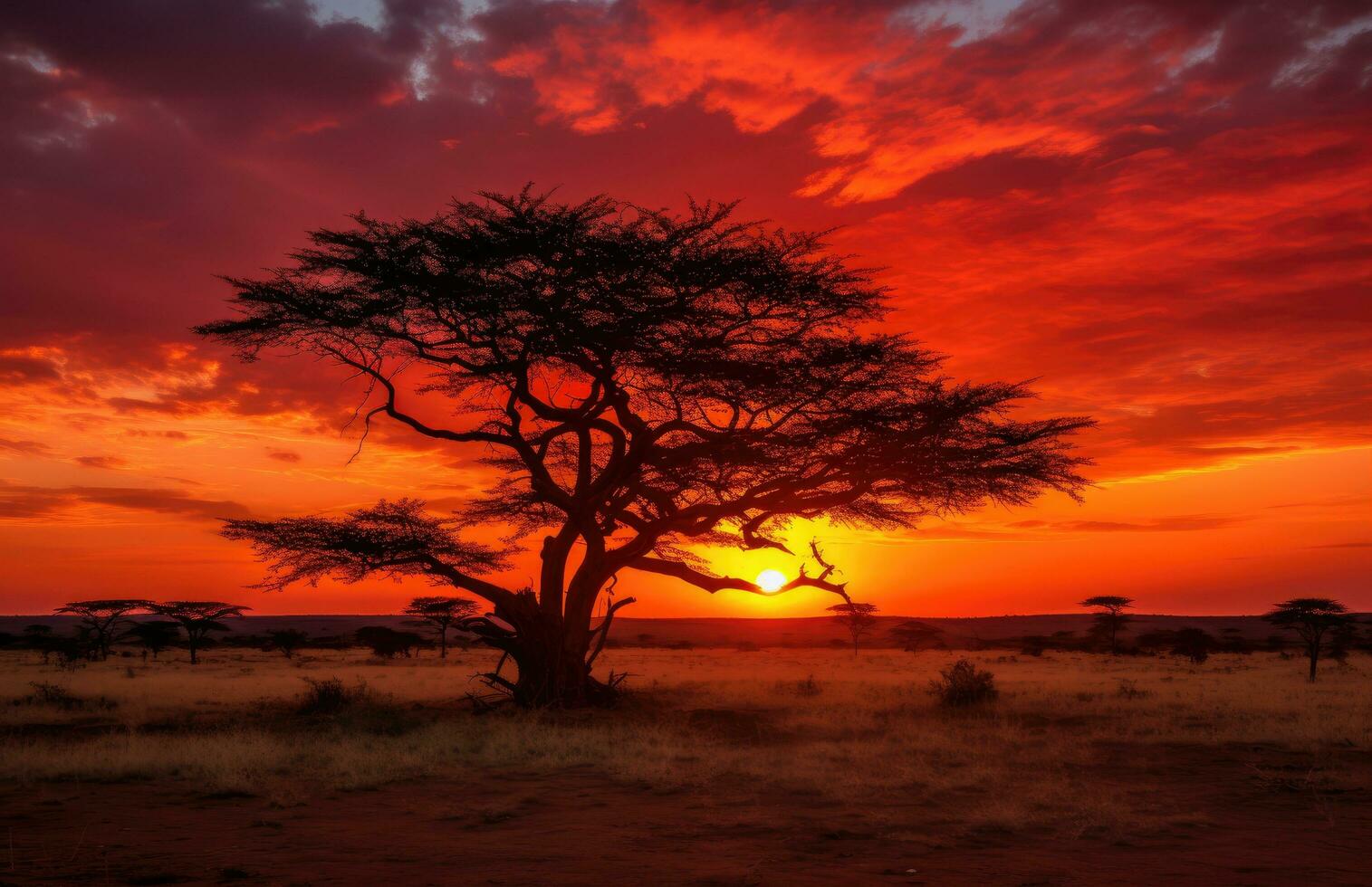 AI generated the sunrise, sunset in kenya photo