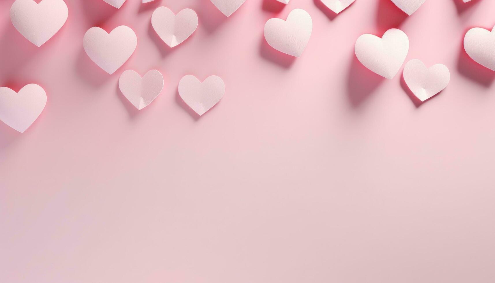 AI generated paper heart background in pink shape photo