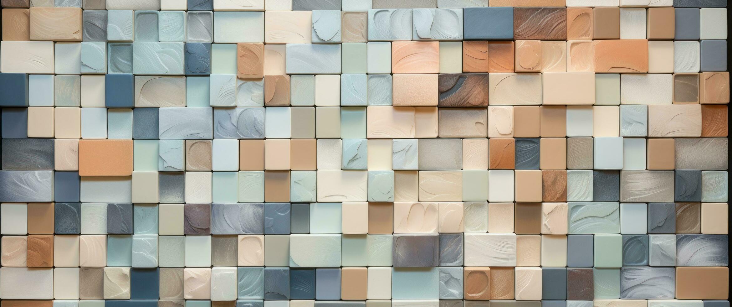 AI generated mosaic art tiles city photo