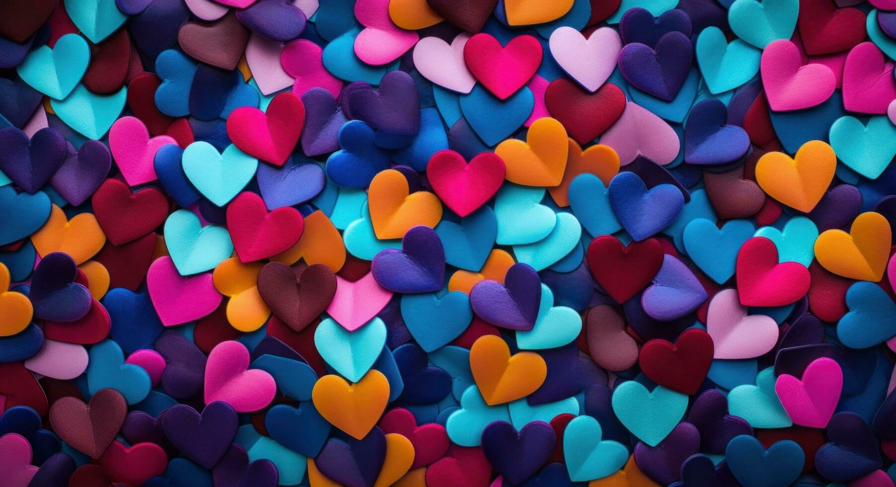 AI generated hearts are scattered together all over the place photo