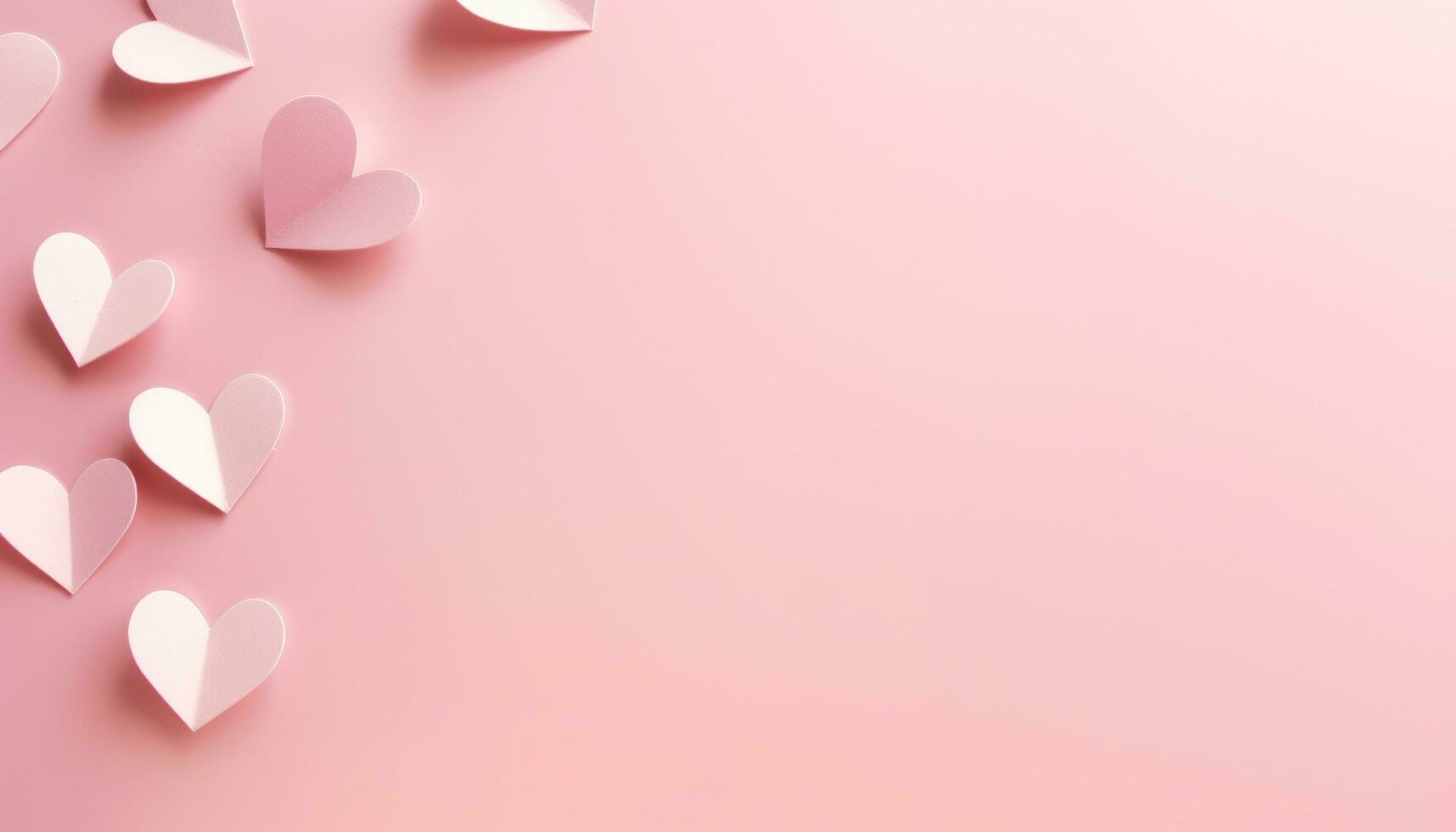 AI generated paper heart background in pink shape photo