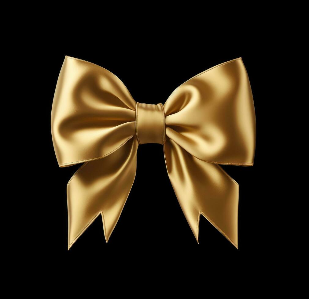 AI generated a gold bow isolated photo