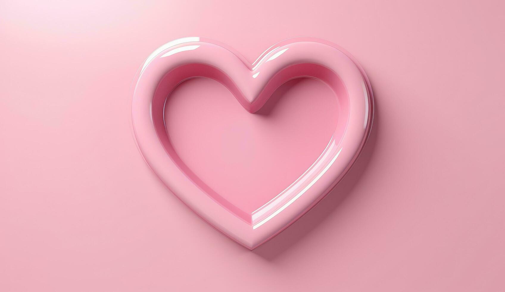 AI generated pink heart frame on pink background photo