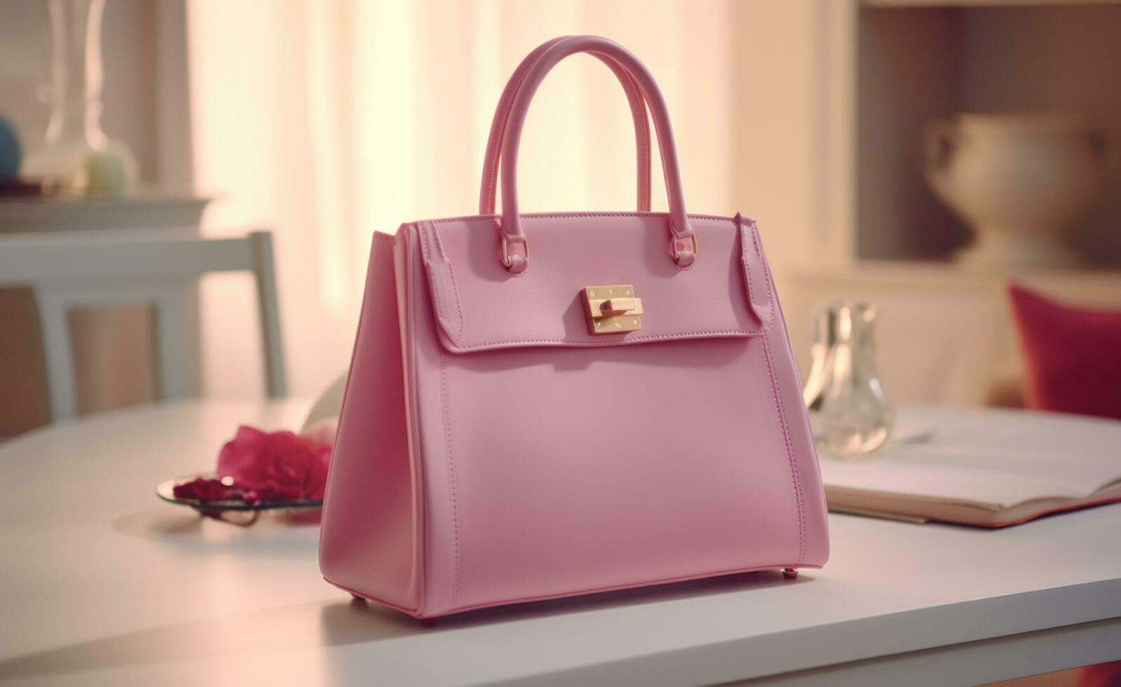 AI generated pink purse stock video footage photo