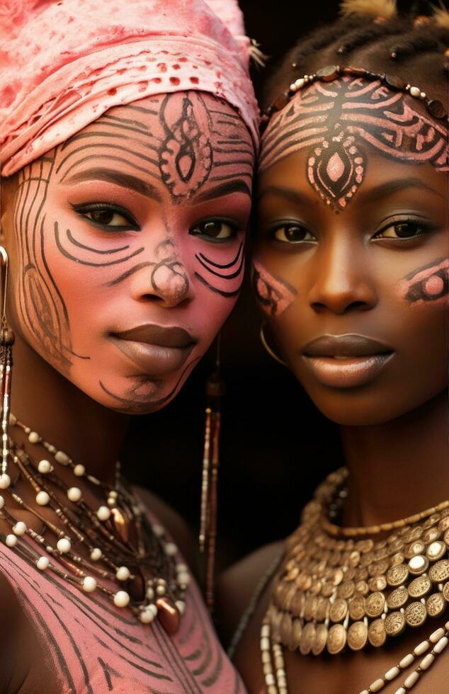 AI generated two women in africa photo