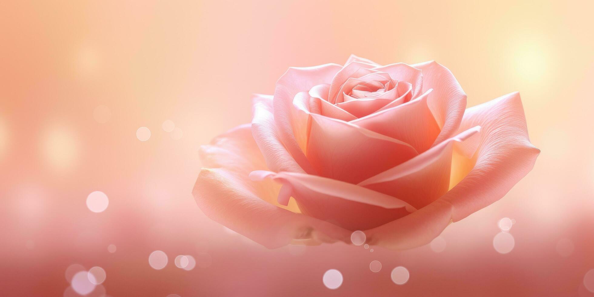 AI generated a beautiful pink rose with a blush background photo