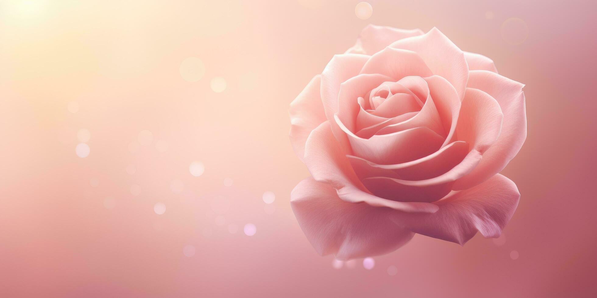 AI generated a beautiful pink rose with a blush background photo