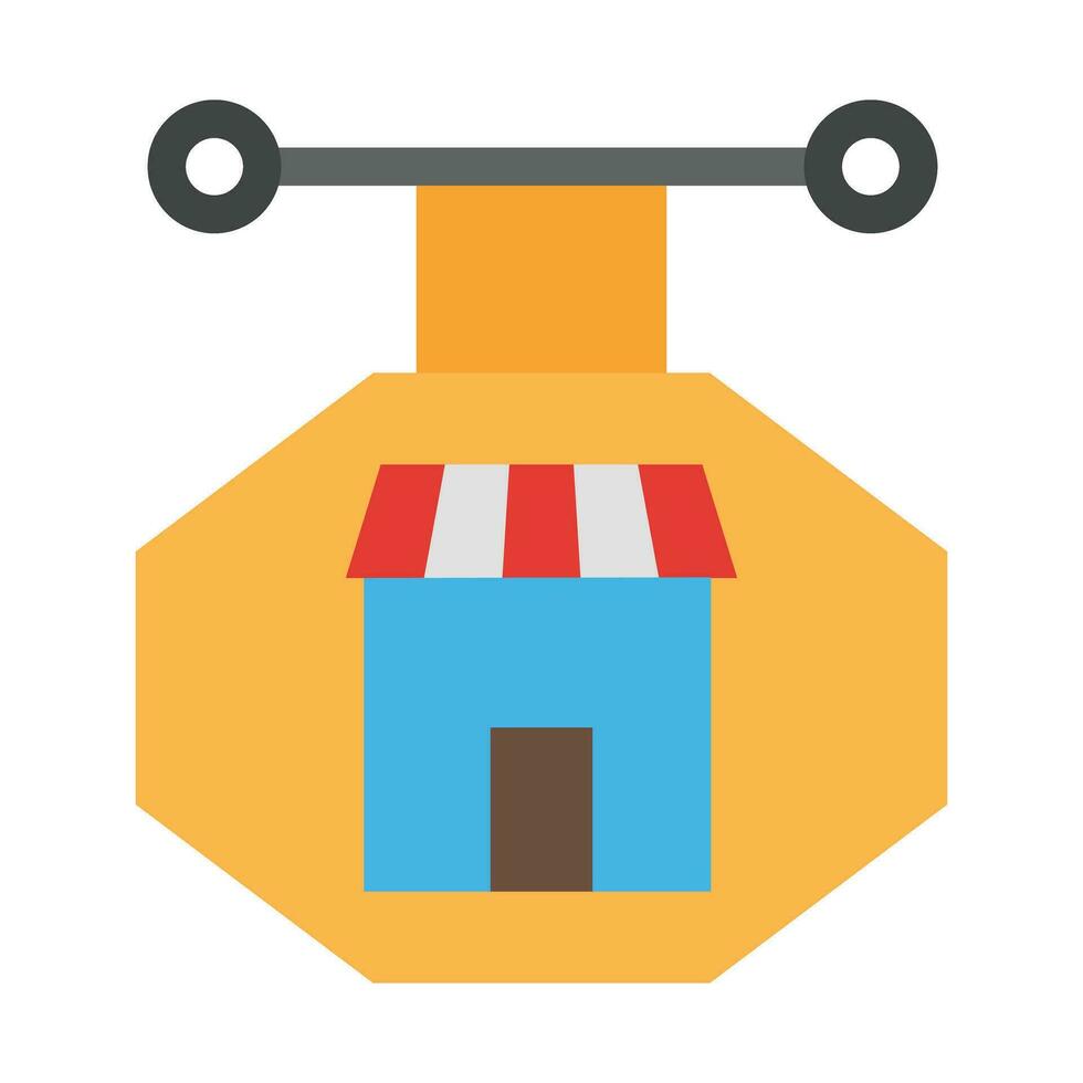 Shop Sign Vector Flat Icon For Personal And Commercial Use.