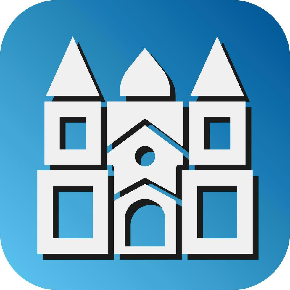 Castle Vector Glyph Gradient Background Icon For Personal And Commercial Use.