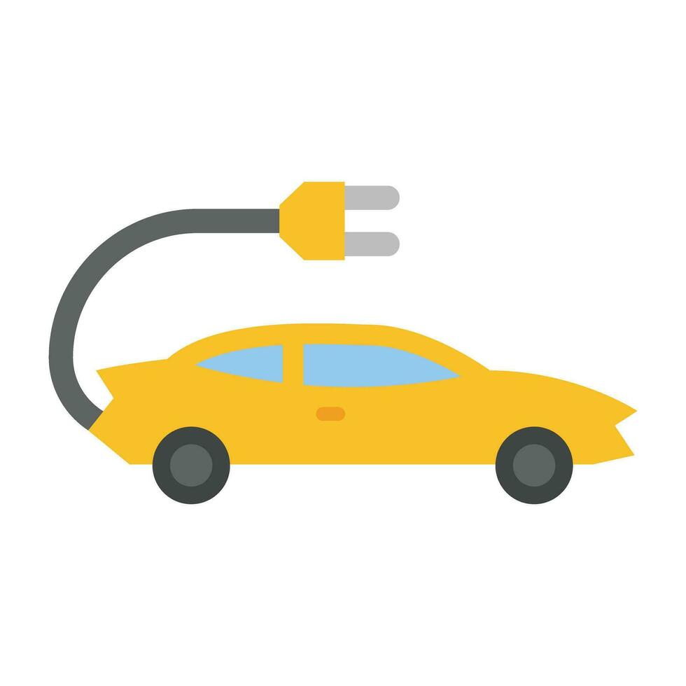 Electric Car Vector Flat Icon For Personal And Commercial Use.