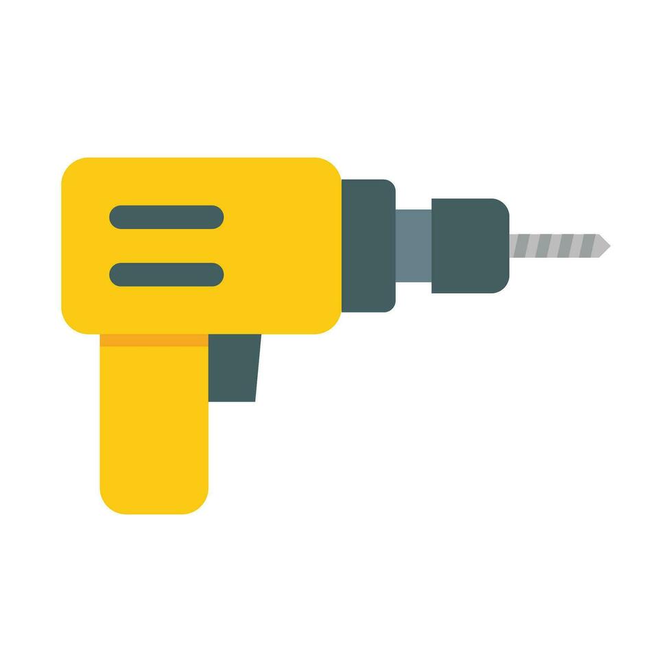 Electric Drill Vector Flat Icon For Personal And Commercial Use.