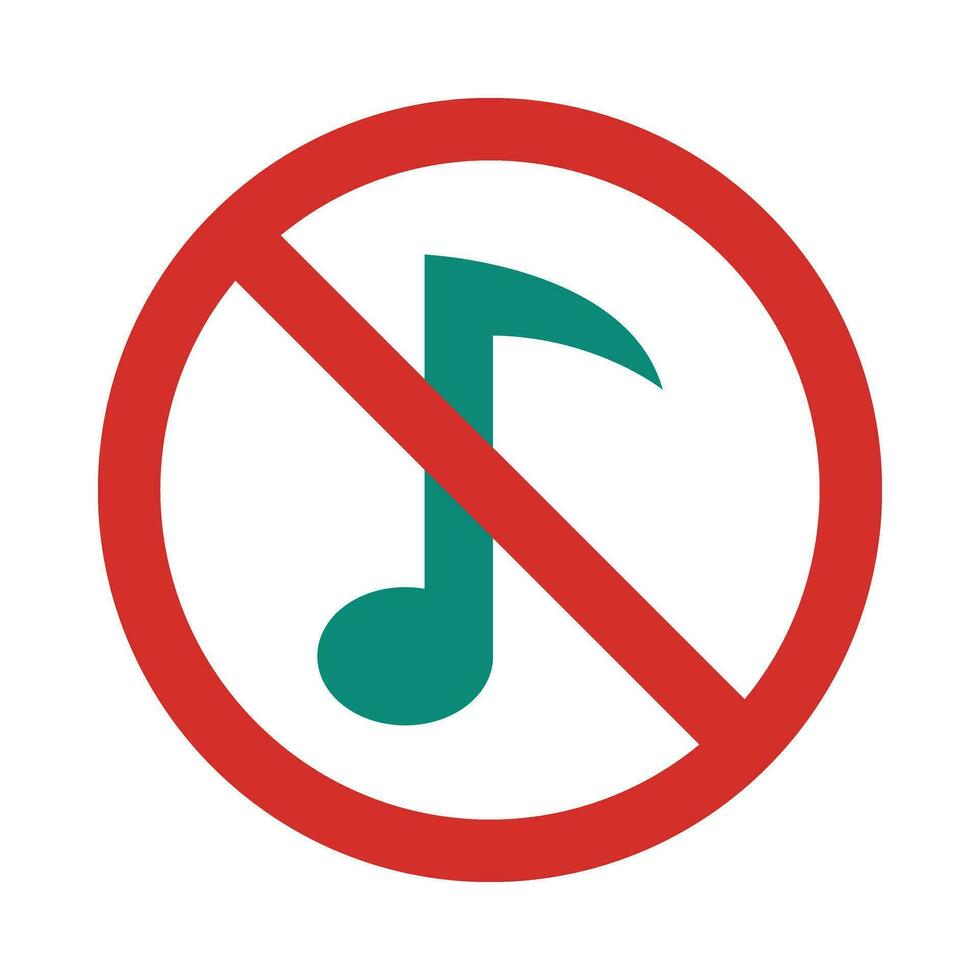 No Music Vector Flat Icon For Personal And Commercial Use.