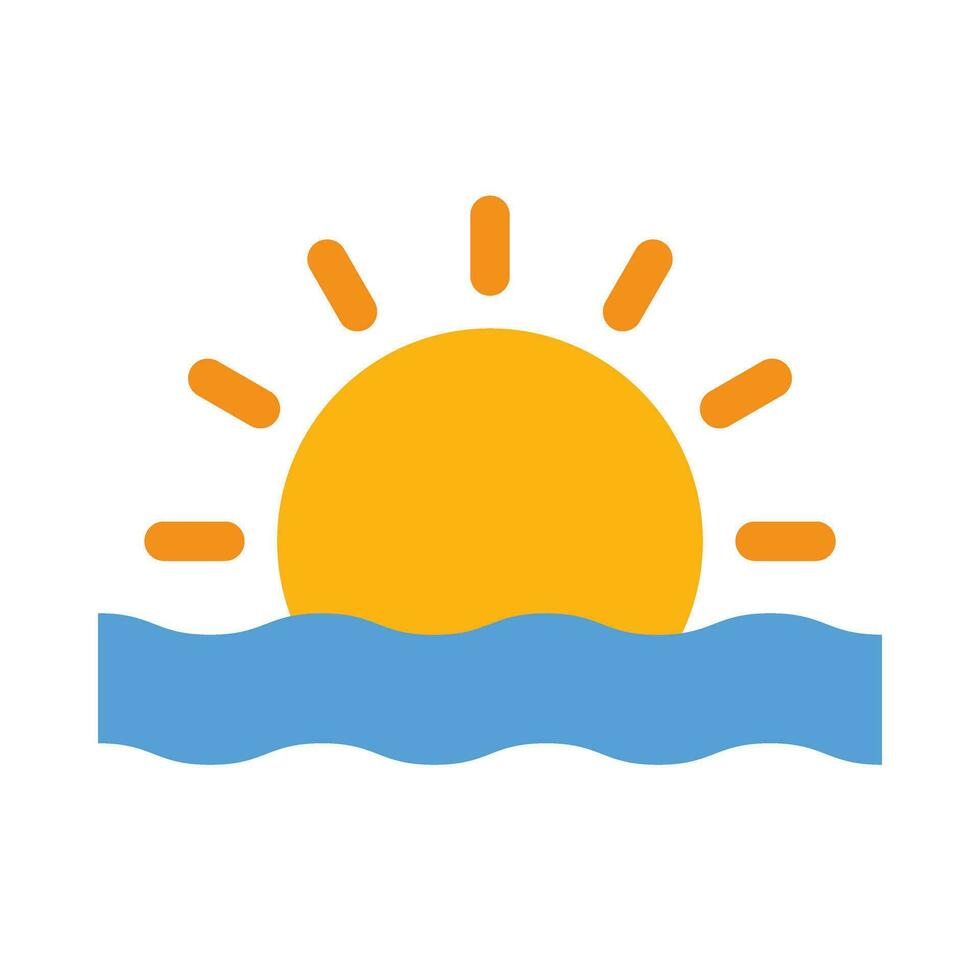 puesta de sol vector plano icono para personal y comercial usar.