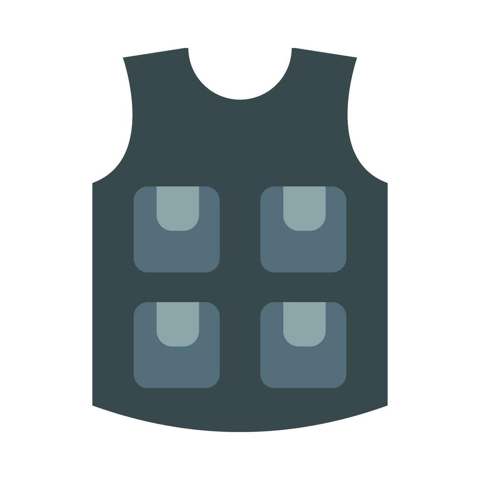 Police Vest Vector Flat Icon For Personal And Commercial Use.
