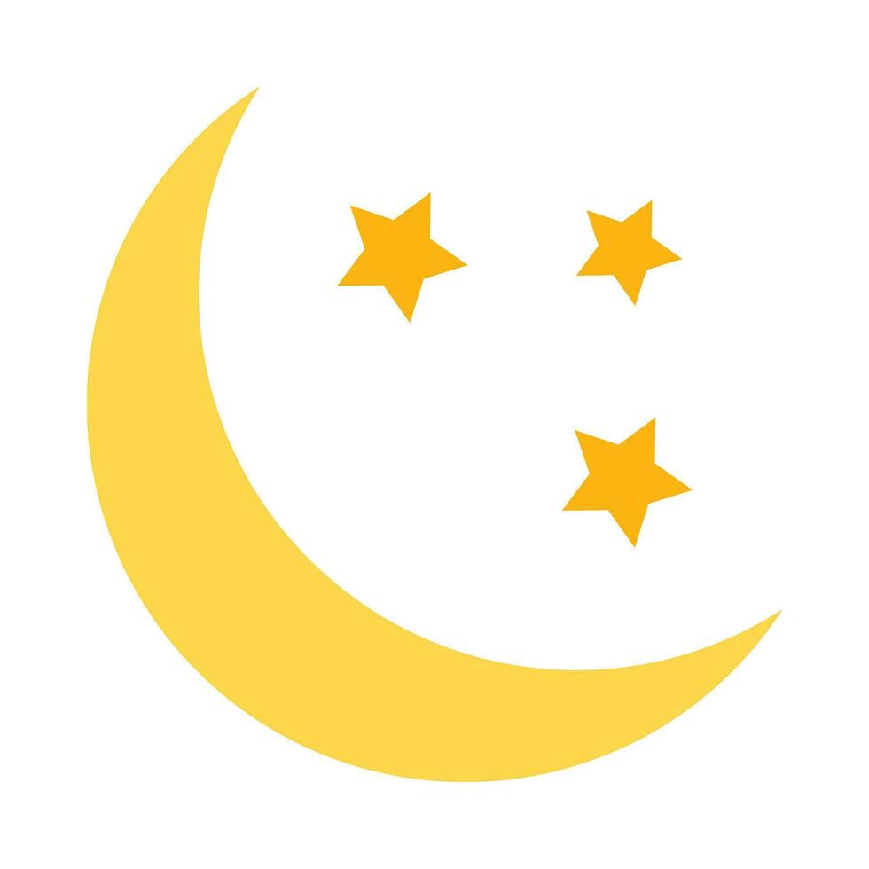 Moon and Star Vector Flat Icon For Personal And Commercial Use.