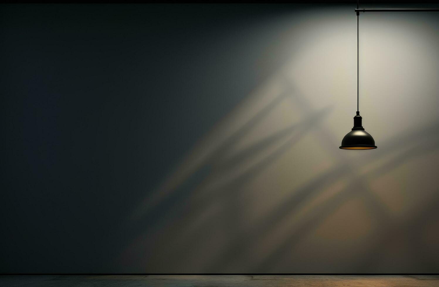 AI generated a lamp is hanging on the wall of a room photo