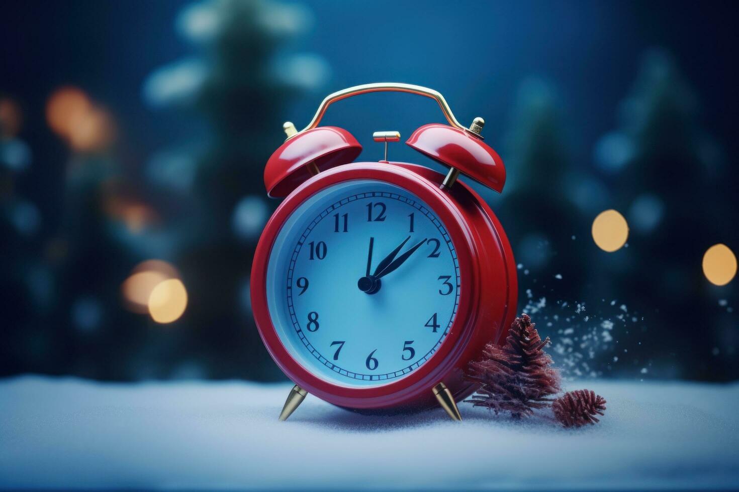 AI generated christmas alarm clock photo