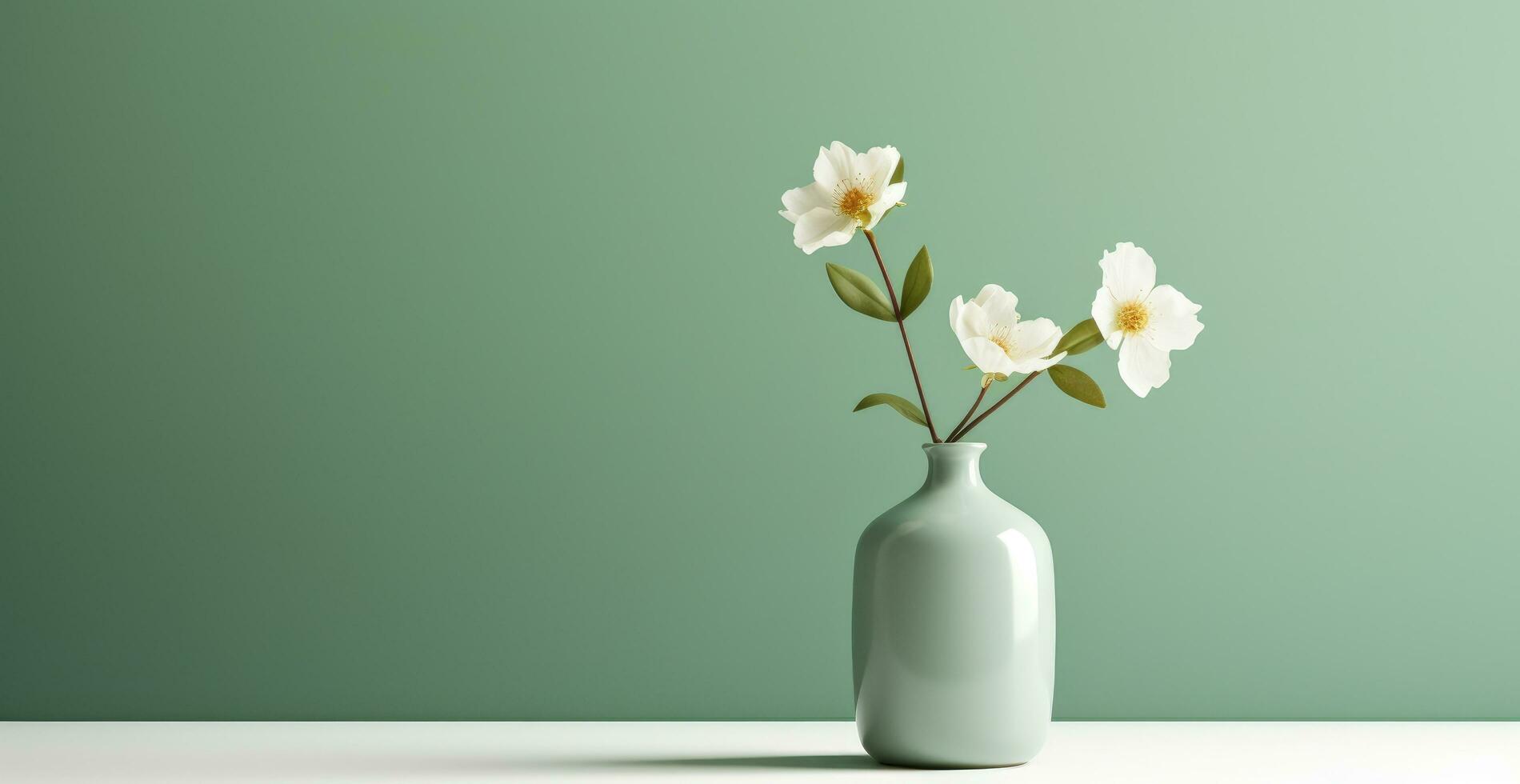 AI generated a small glass vase has a flower in it photo
