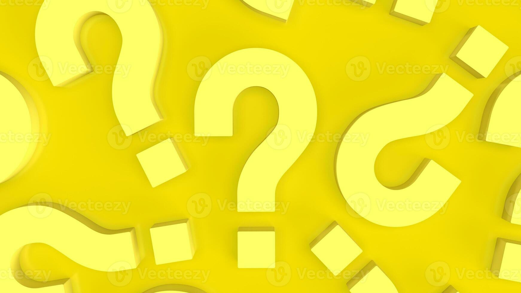 The yellow question mark for abstract background  3d rendering. photo