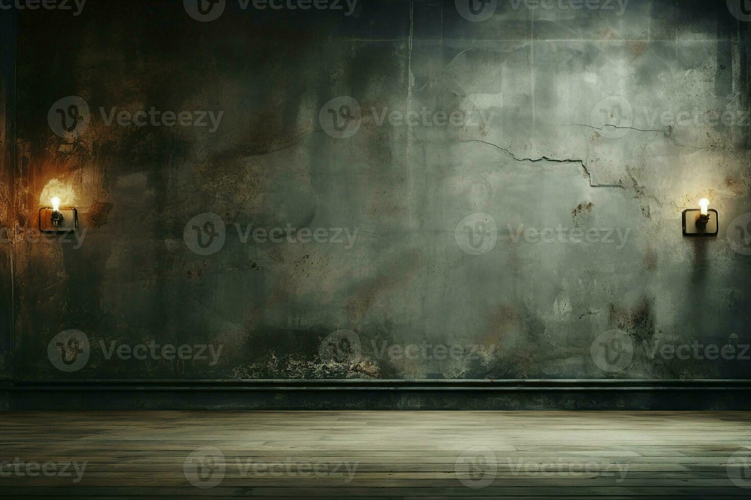 AI generated empty mockup of grunge interior background. generative ai. photo
