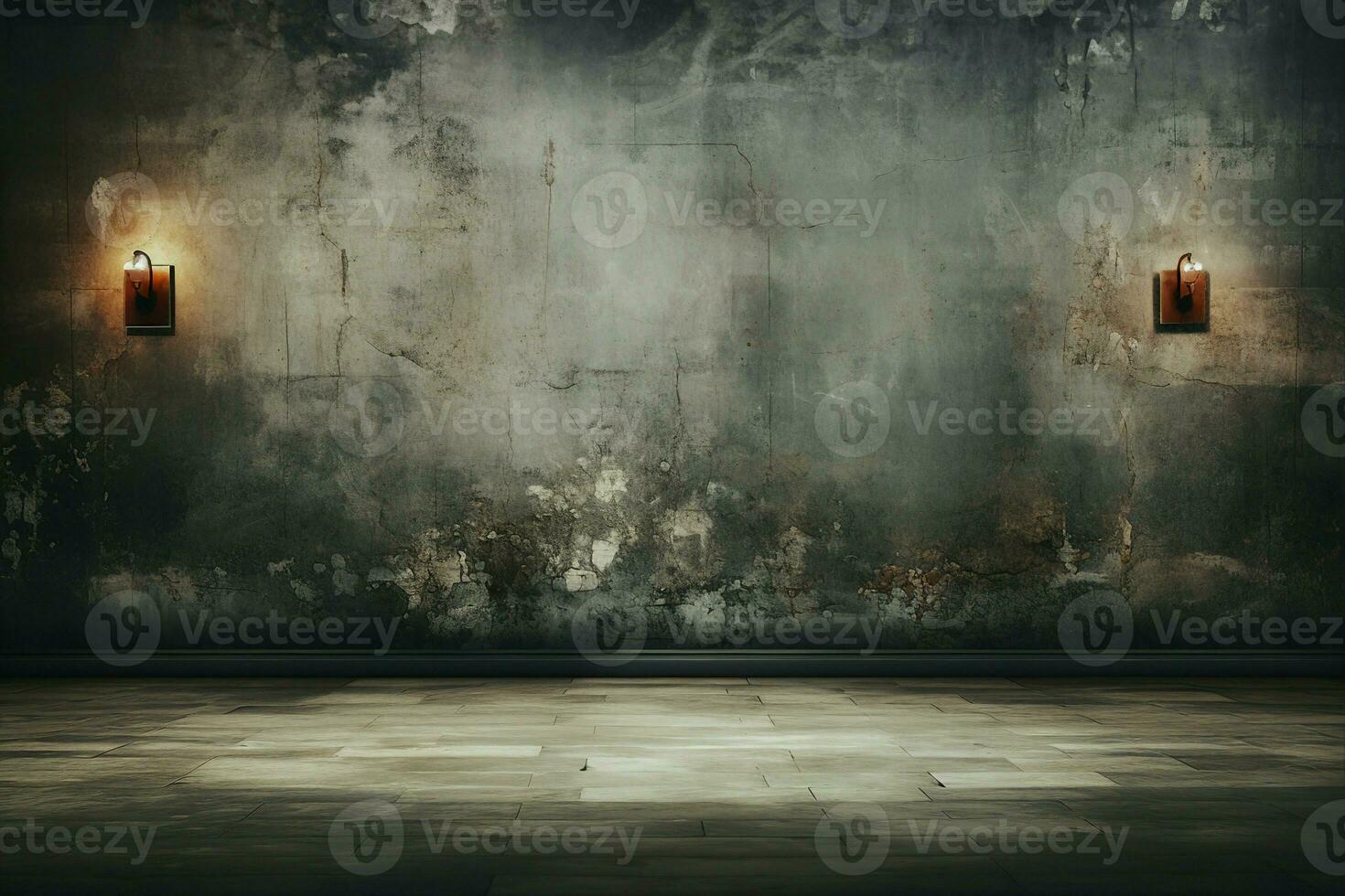 AI generated empty mockup of grunge interior background. generative ai. photo