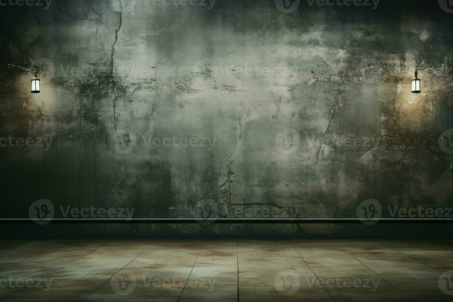 AI generated empty mockup of grunge interior background. generative ai. photo