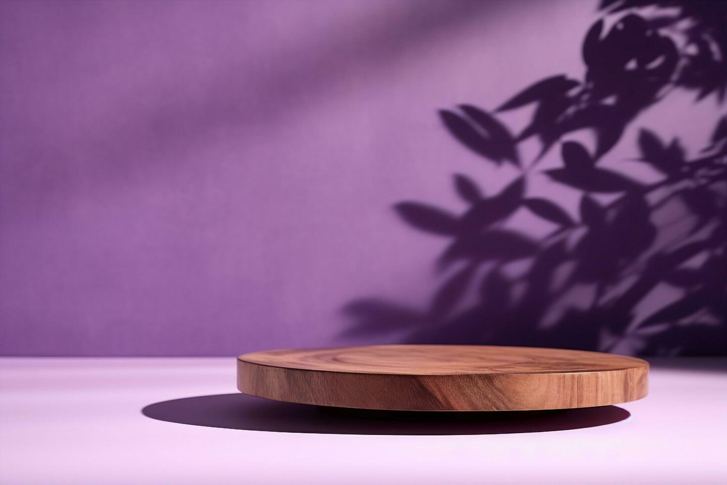 AI generated Abstract minimalistic scene with geometric forms. podium on purple background with shadows. product presentation, mock up, show cosmetic product display, Podium. generative ai. photo