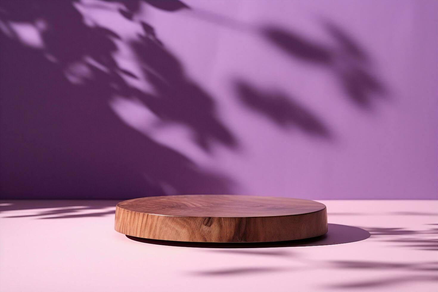 AI generated Abstract minimalistic scene with geometric forms. podium on purple background with shadows. product presentation, mock up, show cosmetic product display, Podium. generative ai. photo