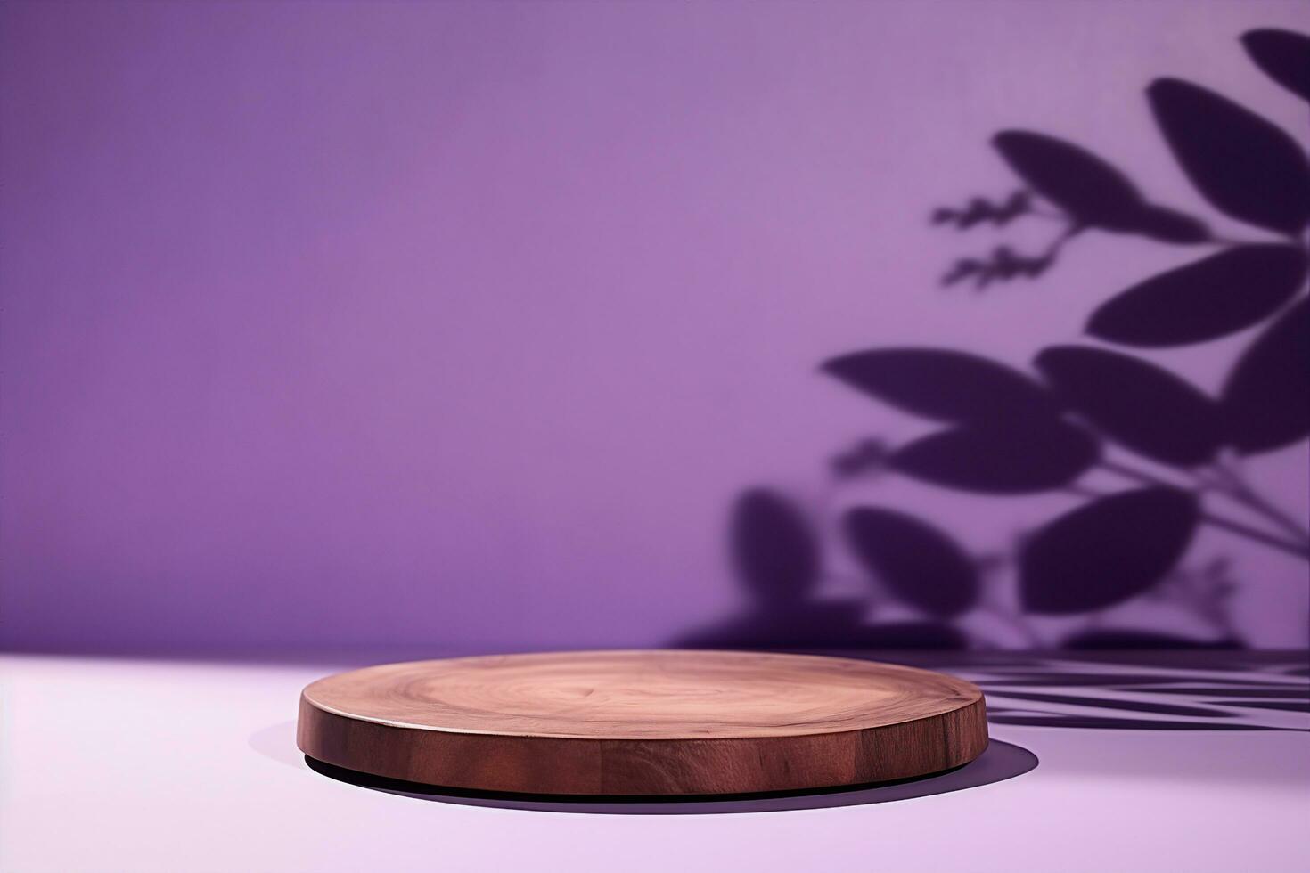 AI generated Abstract minimalistic scene with geometric forms. podium on purple background with shadows. product presentation, mock up, show cosmetic product display, Podium. generative ai. photo