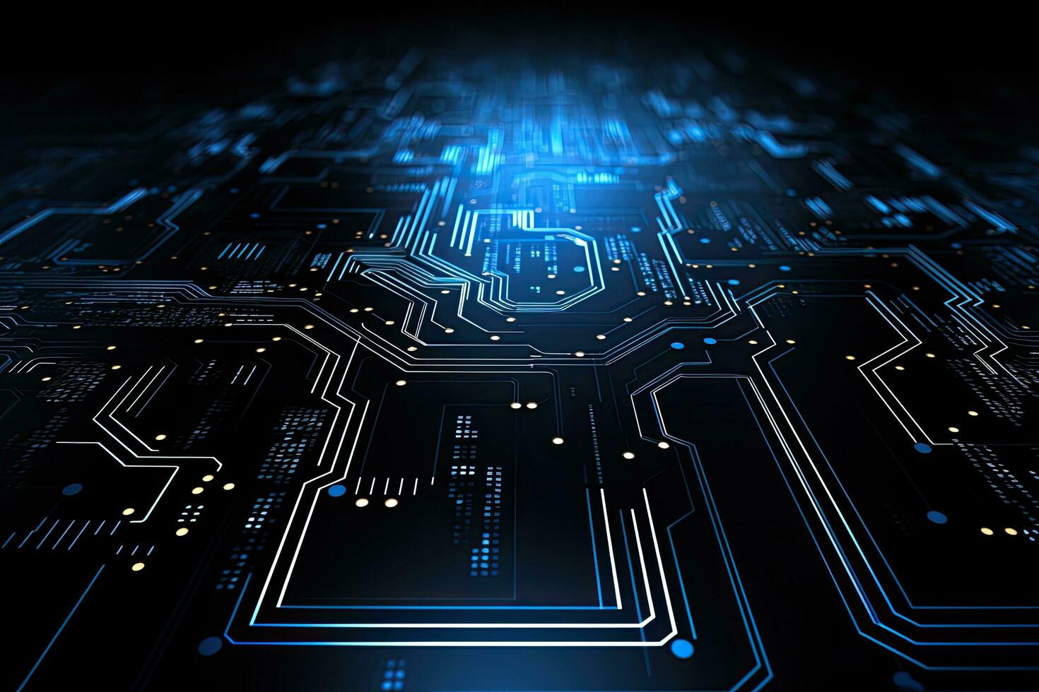AI generated Futuristic technology background with circuit board. 3D Rendering, AI Generated photo