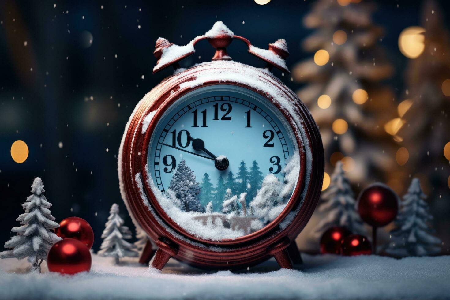 ai generado foto de Navidad reloj por imagen