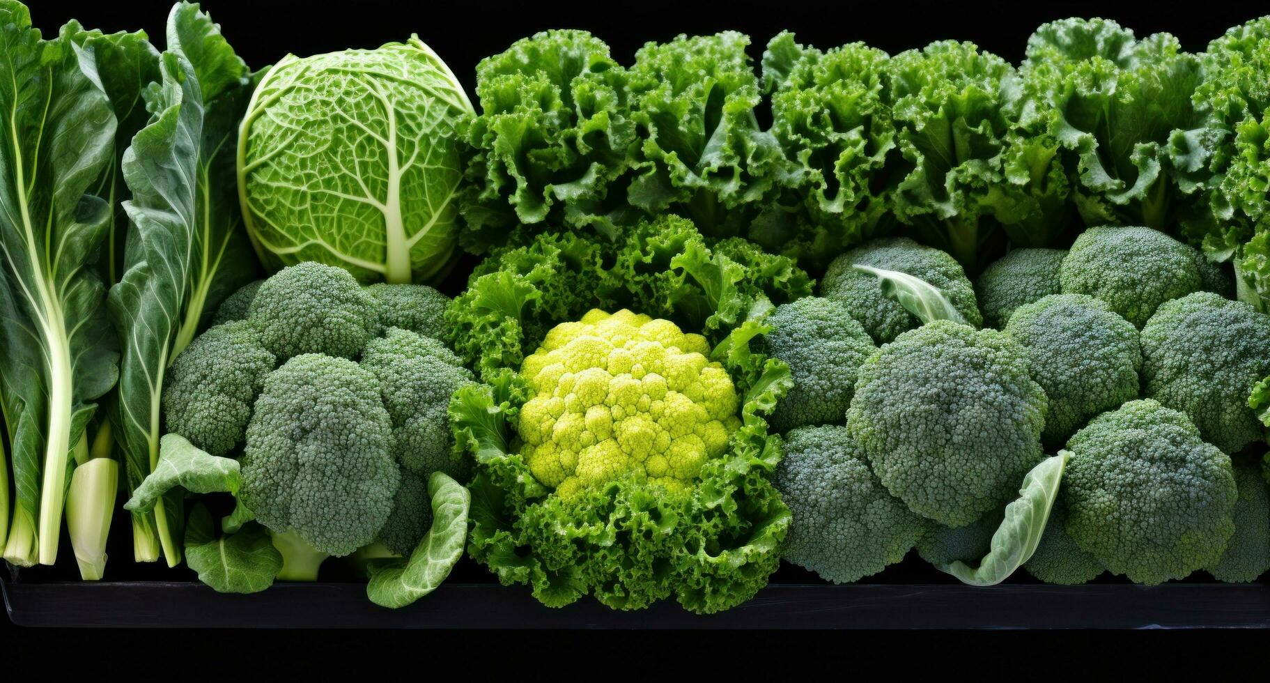 ai generado muchos diferente tipos de brócoli son mostrado foto
