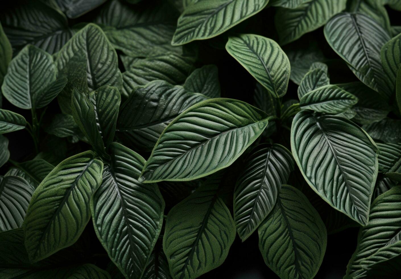 AI generated photo of some green leaves up close