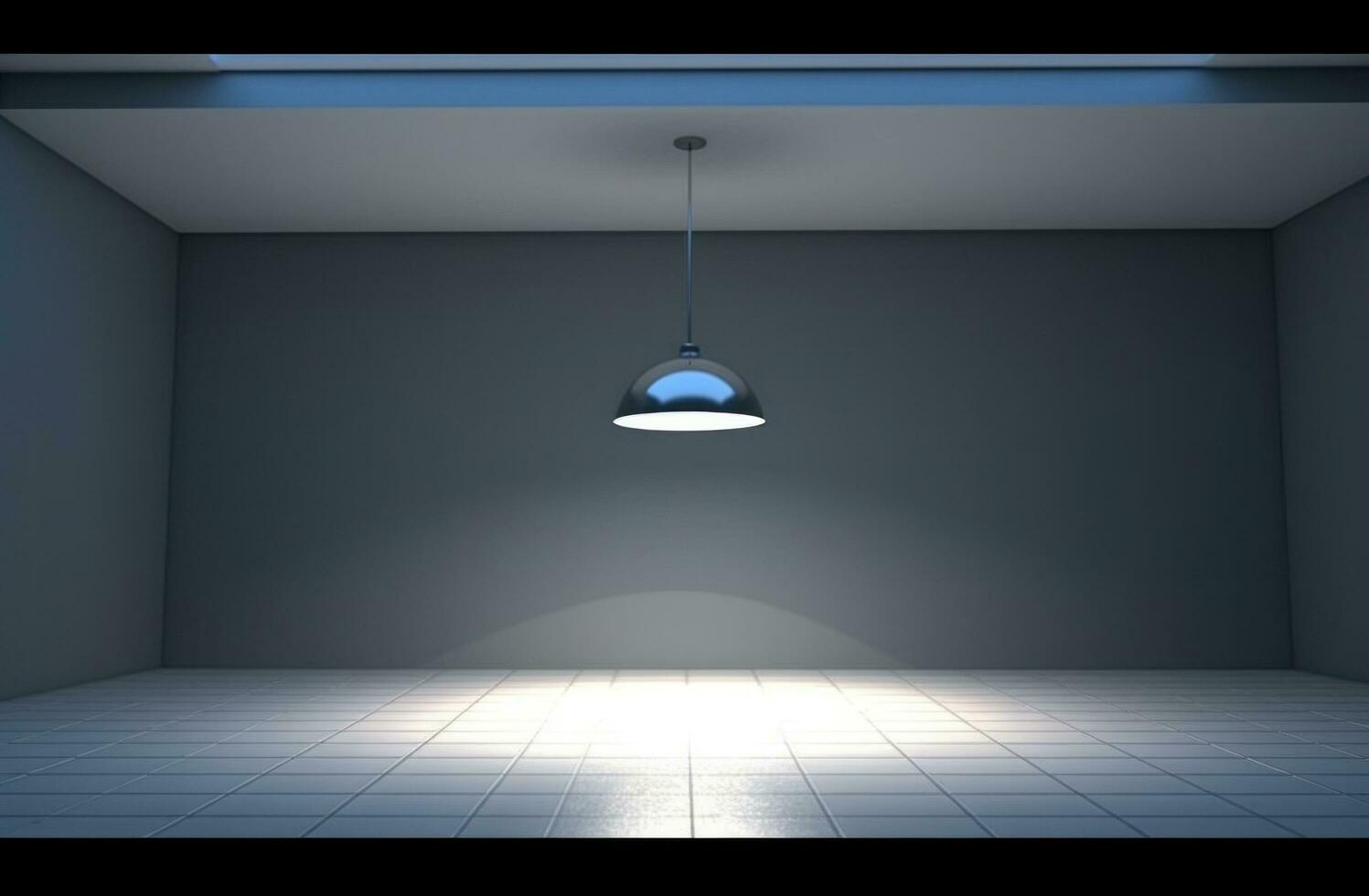 AI generated light reflected from the ceiling in a room in light photo