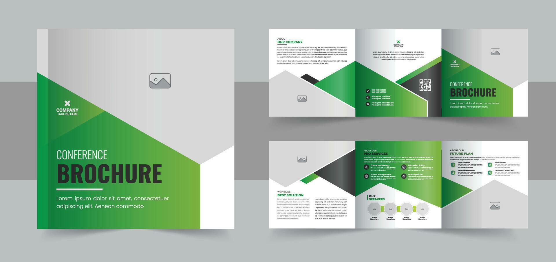 Modern conference square trifold brochure template corporate square