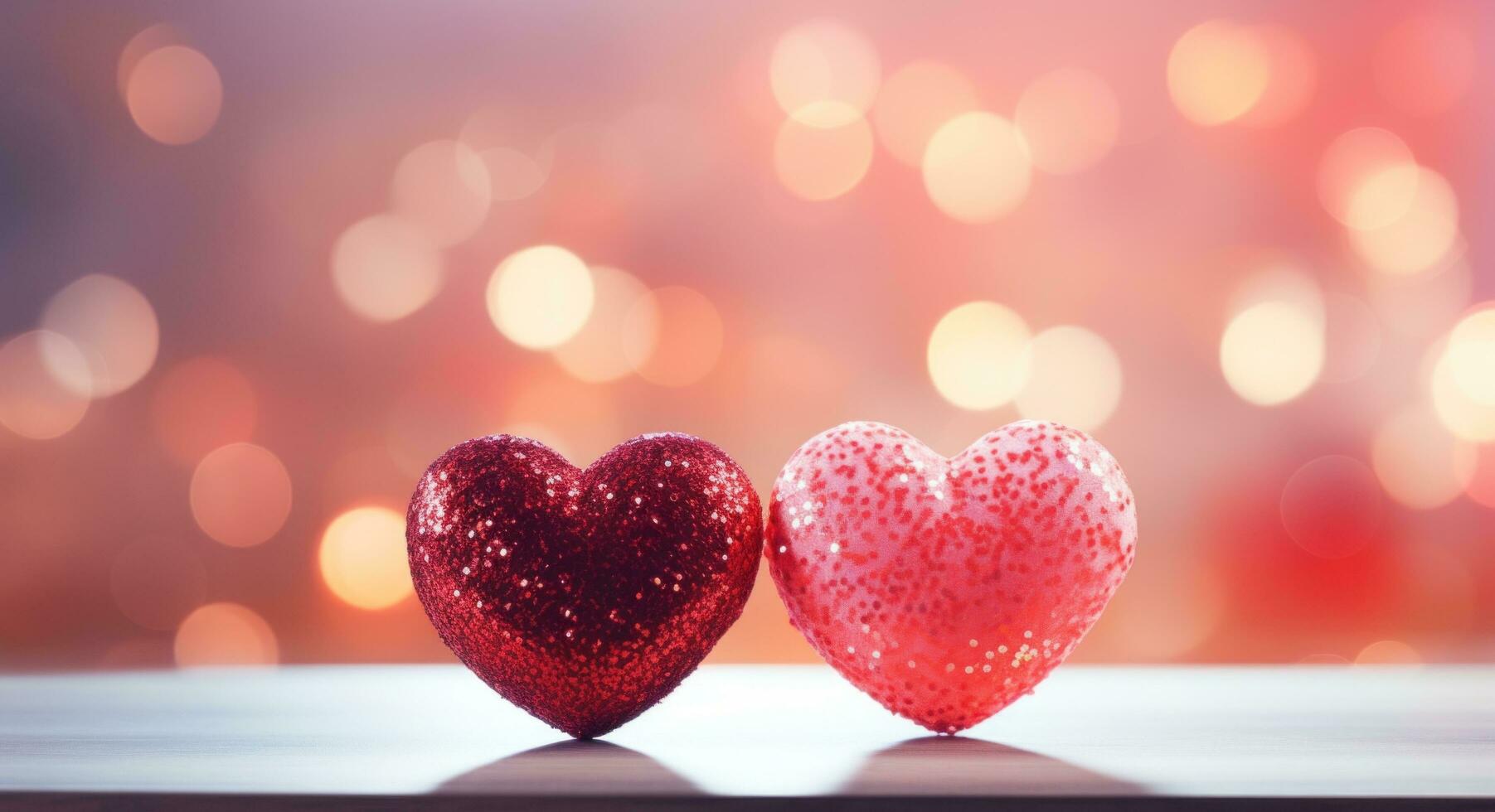 AI generated two hearts set against the light photo