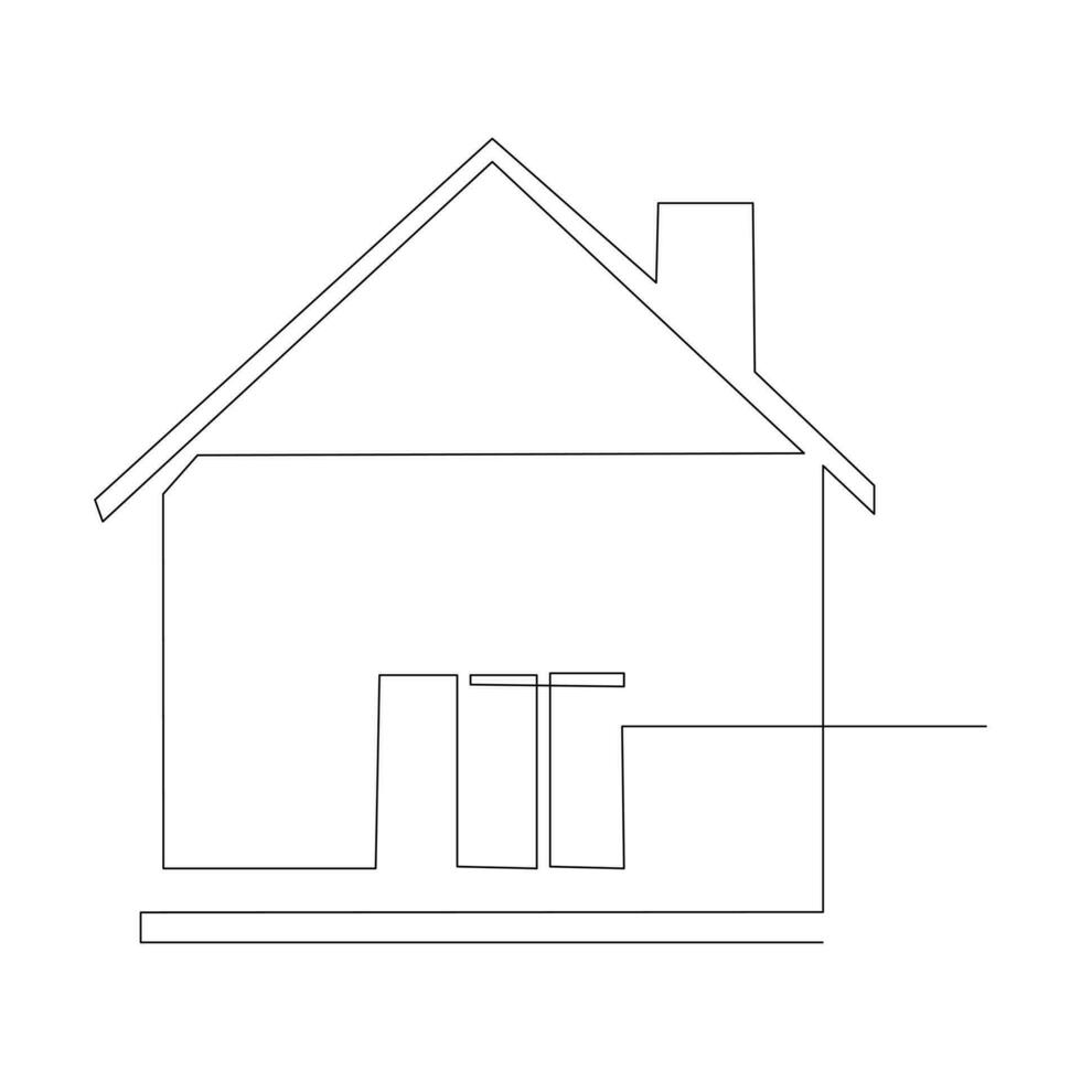 casa soltero línea continuo contorno vector Arte dibujo y sencillo uno línea hogar minimalista diseño