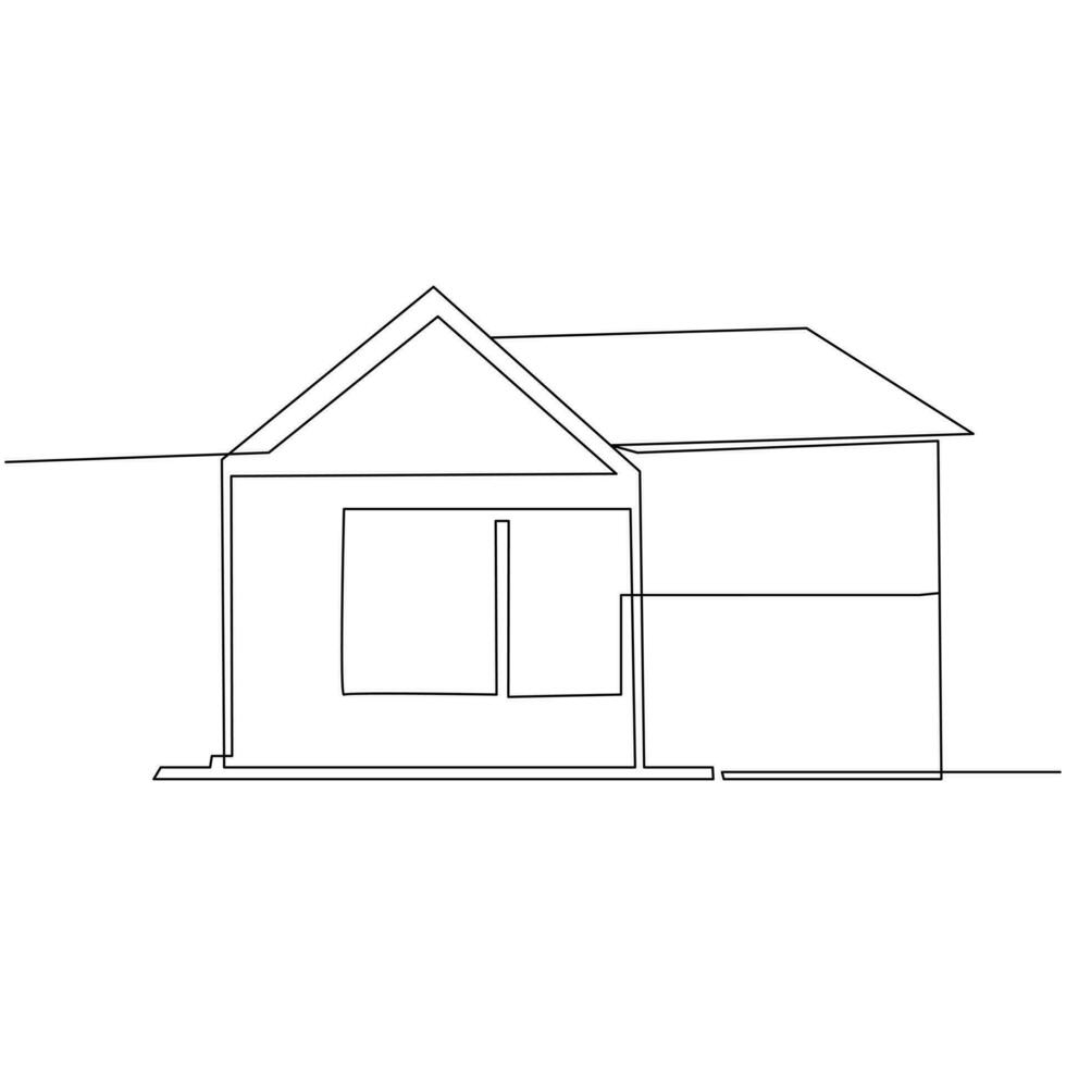 casa soltero línea continuo contorno vector Arte dibujo y sencillo uno línea hogar minimalista diseño