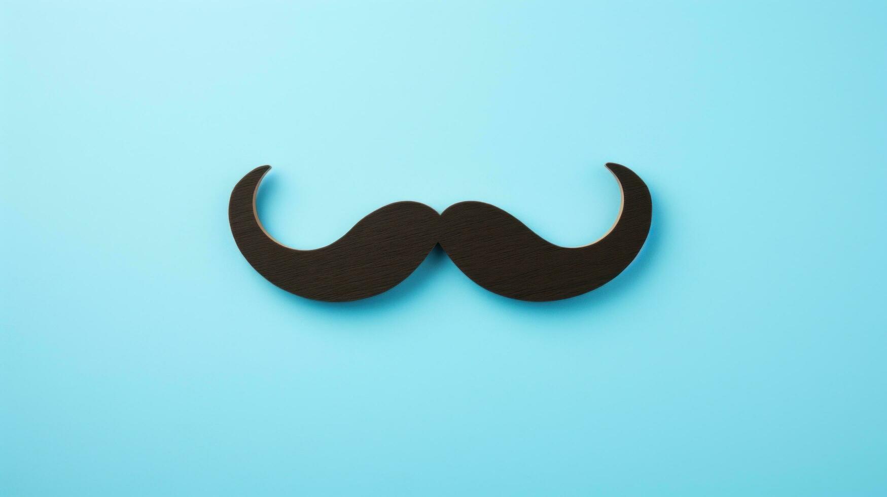 AI generated a black moustache is placed against blue background photo