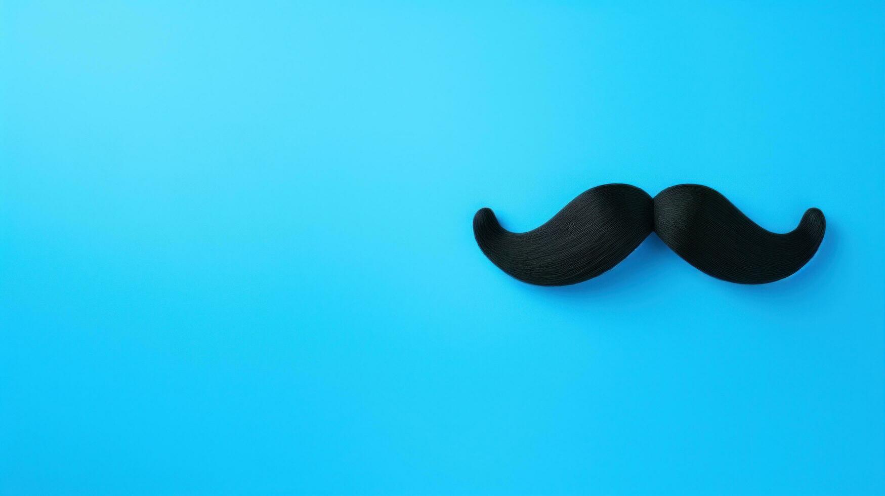 AI generated a mustache against a bright blue background photo