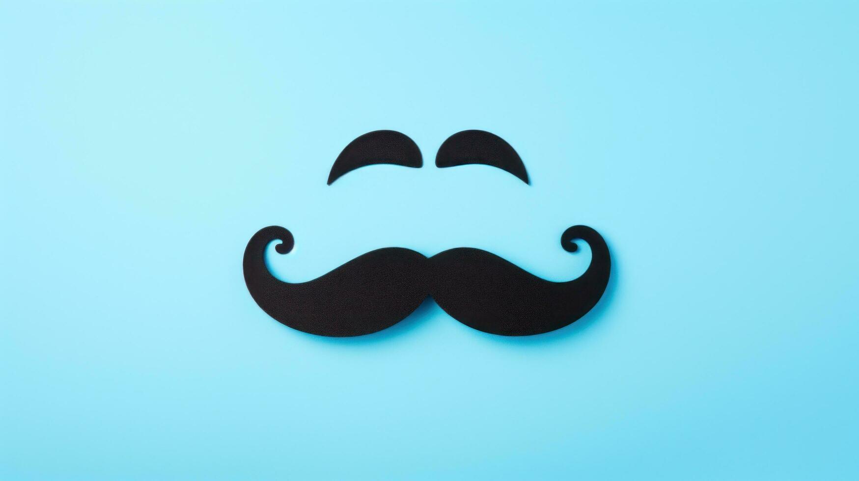 AI generated a black moustache is placed against blue background photo