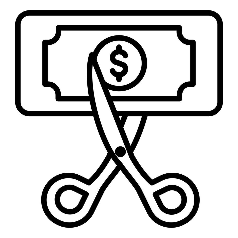 Budget Cuts Icon line vector illustration