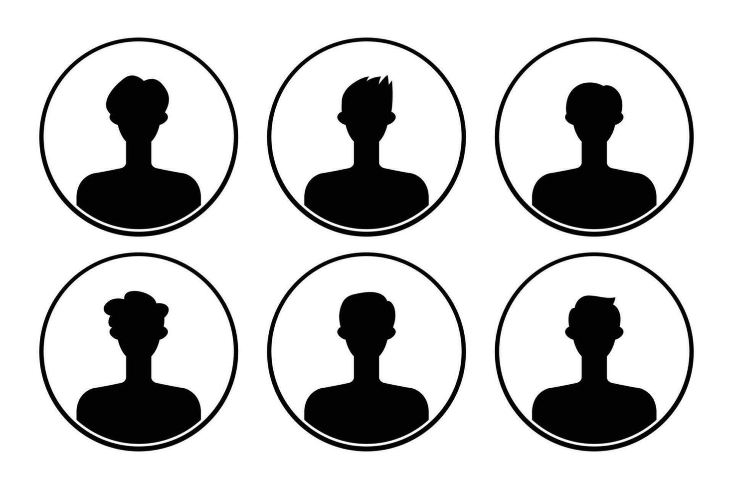 Set of silhouettes of men and women on a white background. vector