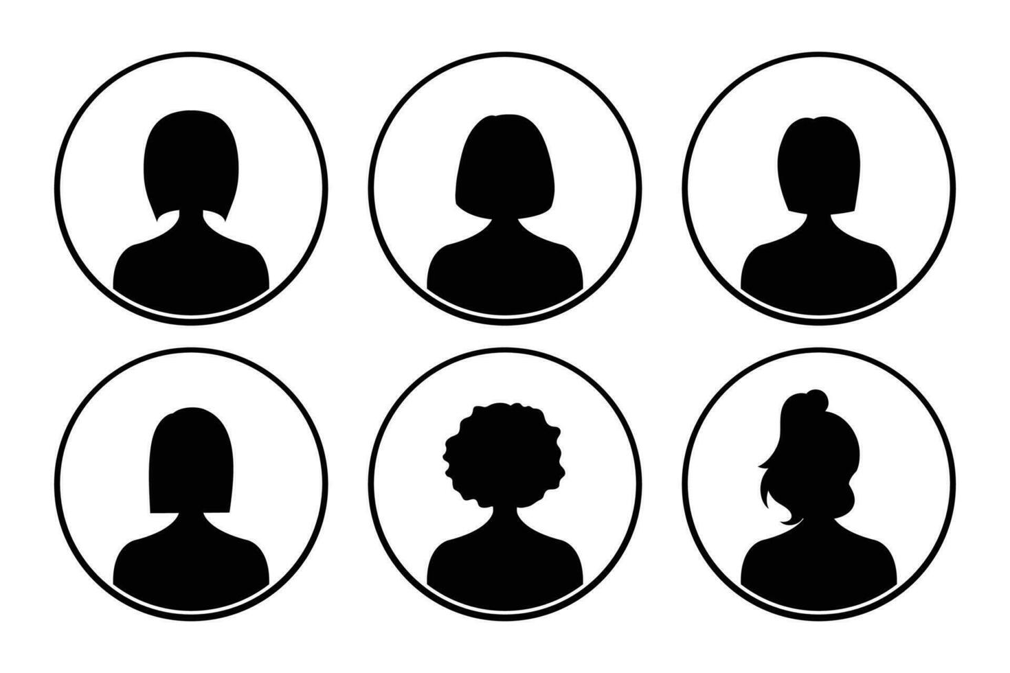 Set of silhouettes of men and women on a white background. vector