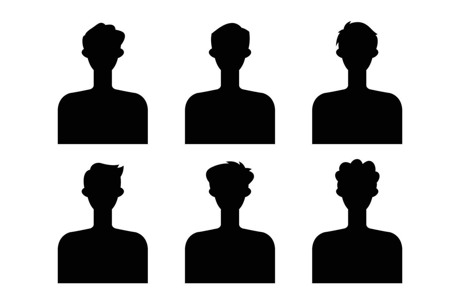 Silhouette of a man and woman with different hairstyles. Vector illustration.