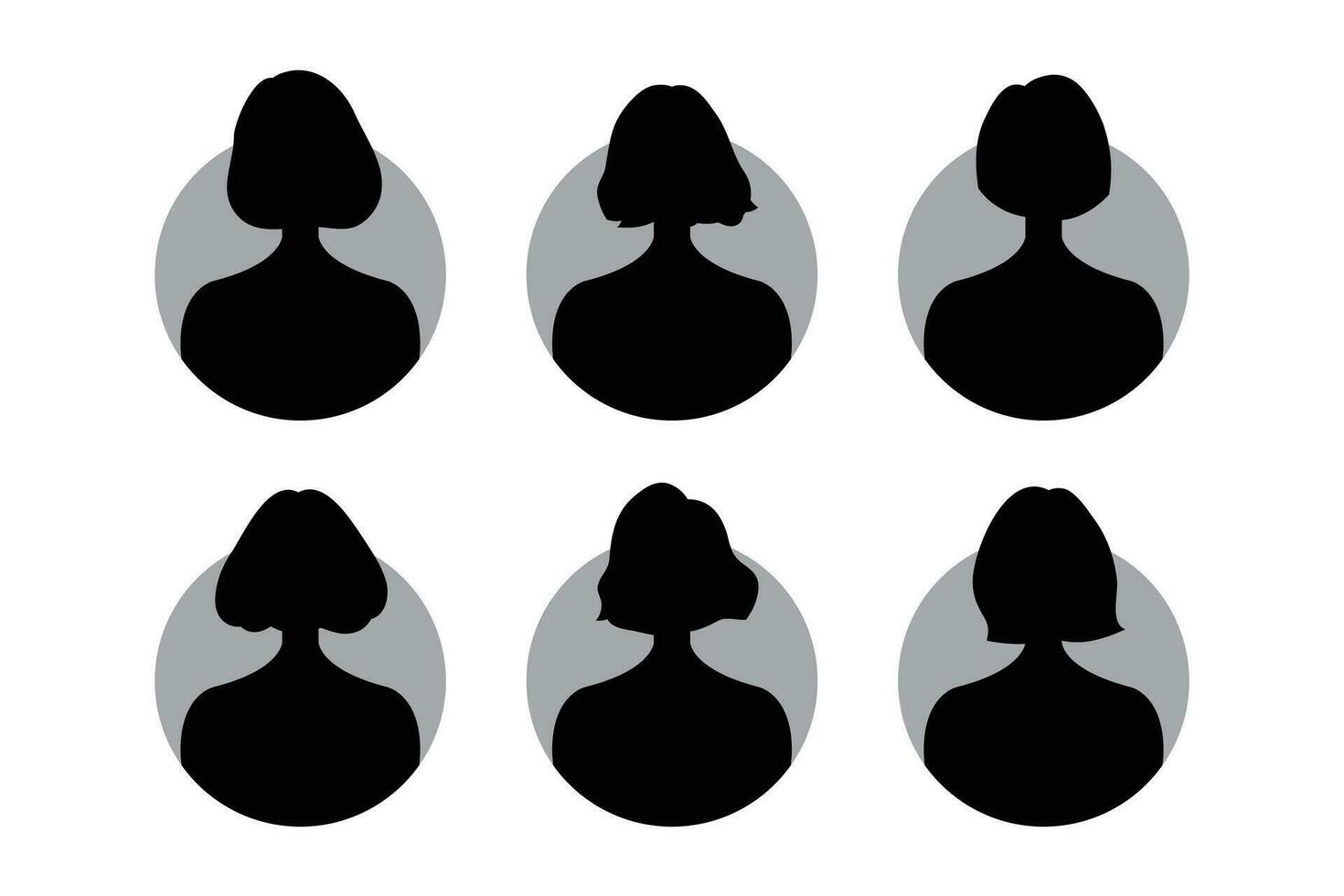 Silhouette of a man and woman with different hairstyles. Vector illustration.