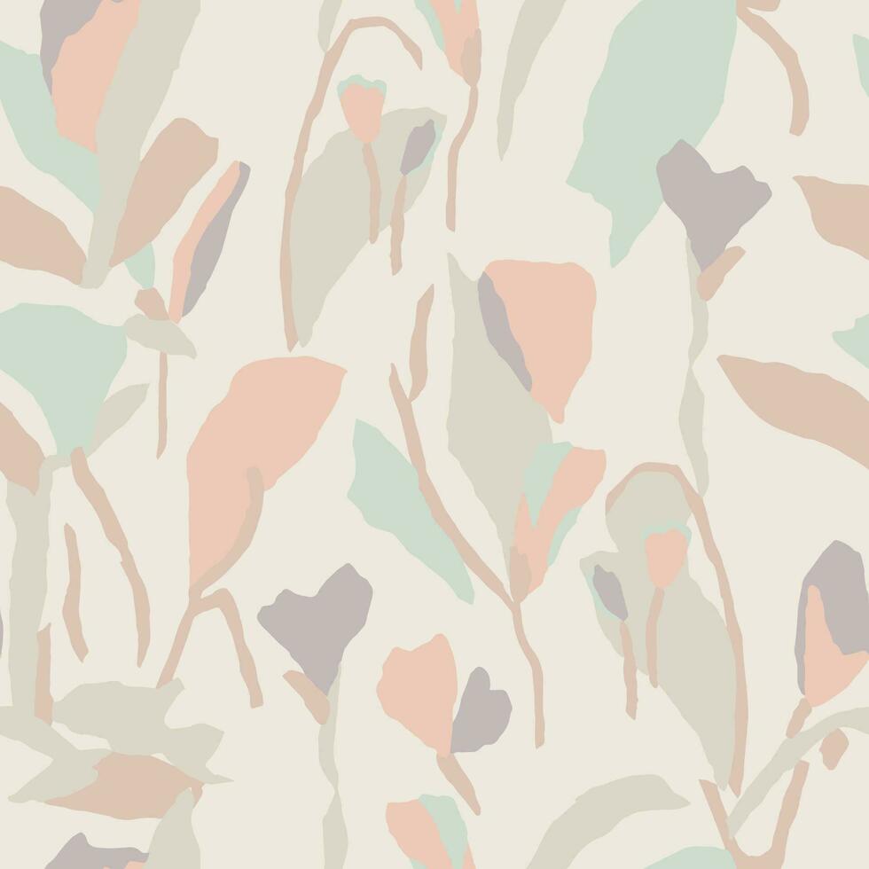 Vector modern flower botanical illustration seamless repeat pattern digital artwork