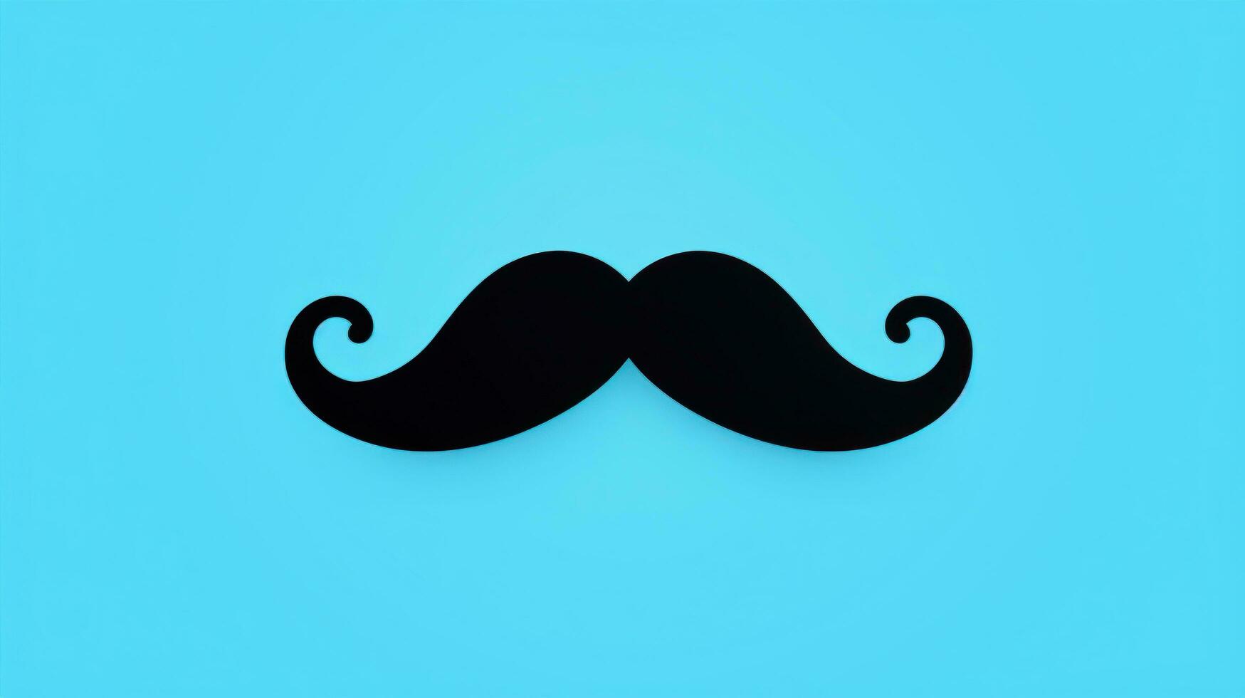 AI generated black moustache clip up on blue background photo