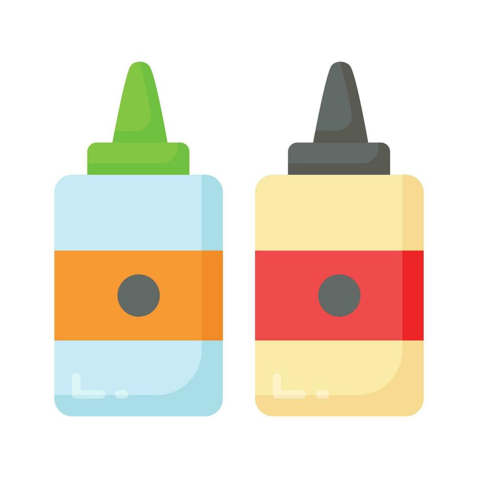 Take a look at this perfectly designed icon of glue bottles, vector of sticky stationery item in modern style